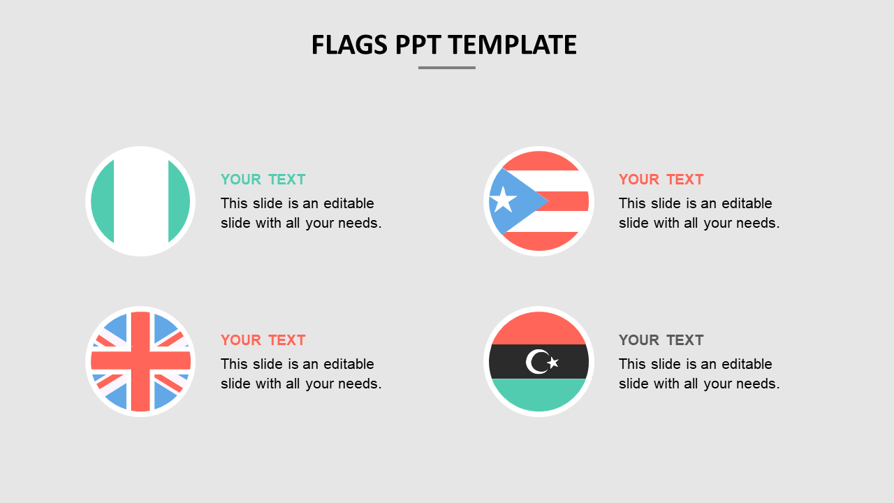 Flags PPT Template Slide